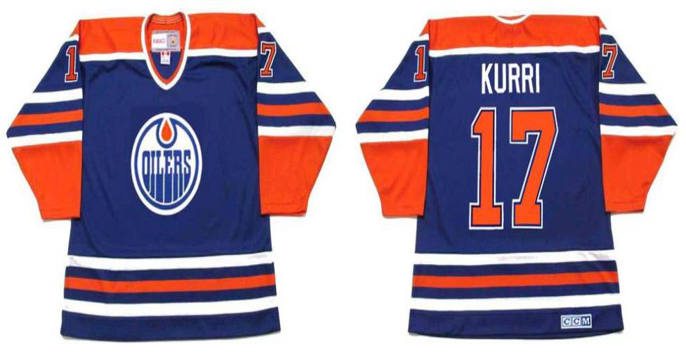 2019 Men Edmonton Oilers #17 Kurri Blue CCM NHL jerseys